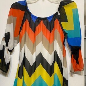 Shasa Multicolor Chevron Blouse